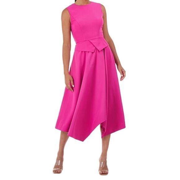 Kay Unger dress Rosemary midi pink size 4 - Picture 1 of 7